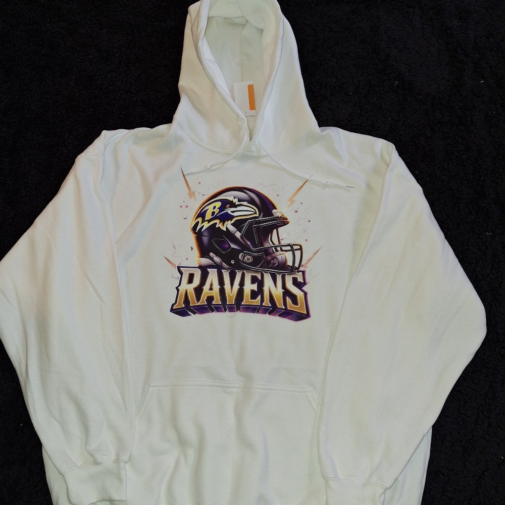 Baltimore Ravens Big And Tall Mens Hoodie Size 2XL White 2X